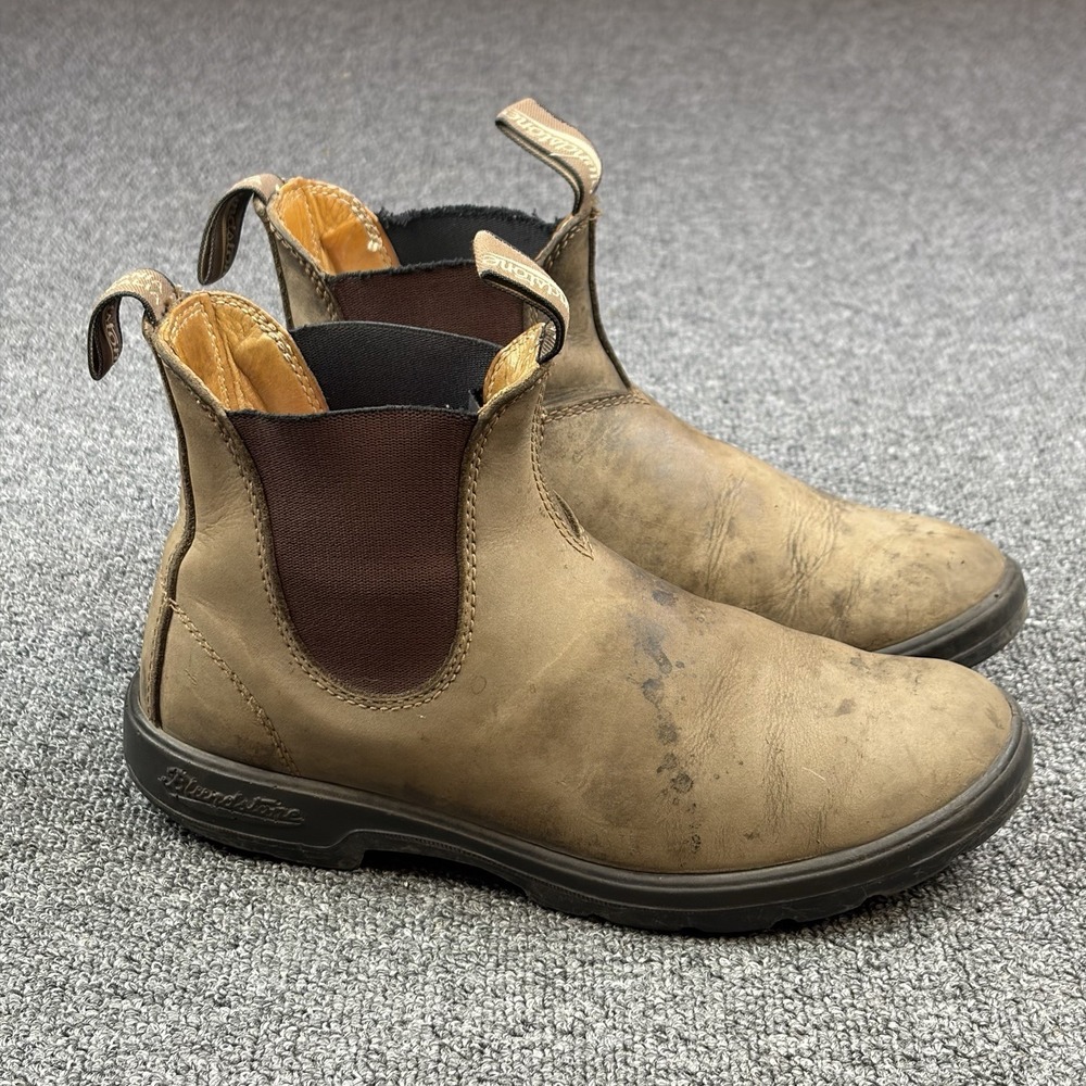 Blundstone Chelsea Boots Brown Leather Pull On Work Boots Men's US 7 AU 6